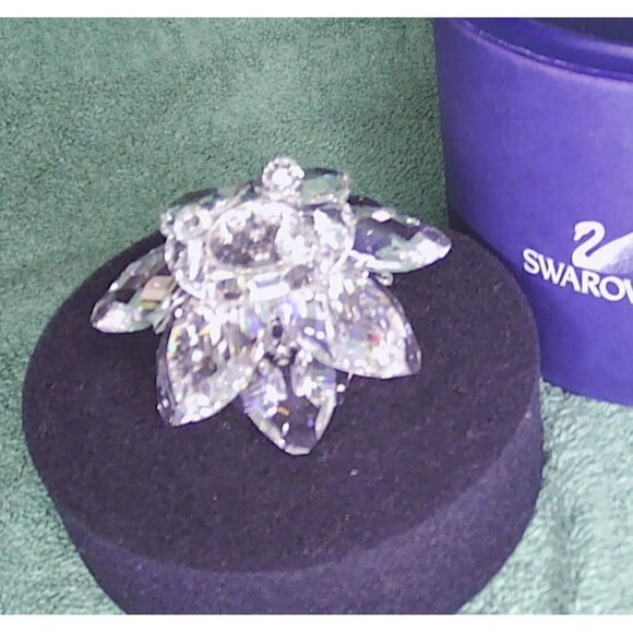 2003 SWAROVSKI Silver Crystal Water Lily Candleholder w/ Box 7600NR 124 main image 0
